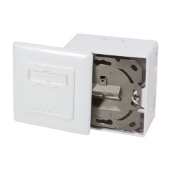 LogiLink CAT6 Fully Shielded Surface/Flush Mount Box RAL9003 NP0039A (Boxed) — Buy in Cyprus with Fast Delivery