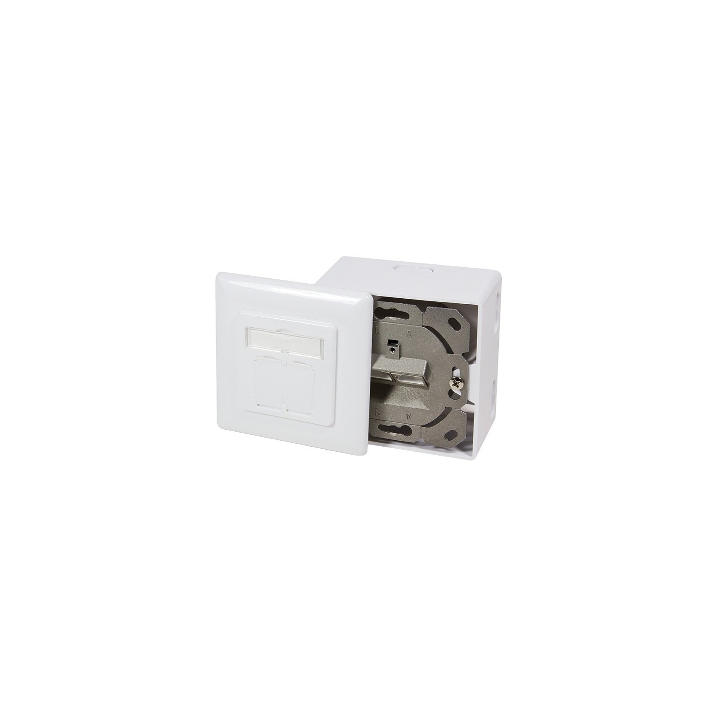 LogiLink CAT6 Fully Shielded Surface/Flush Mount Box RAL9003 NP0039A (Boxed) — Buy in Cyprus with Fast Delivery