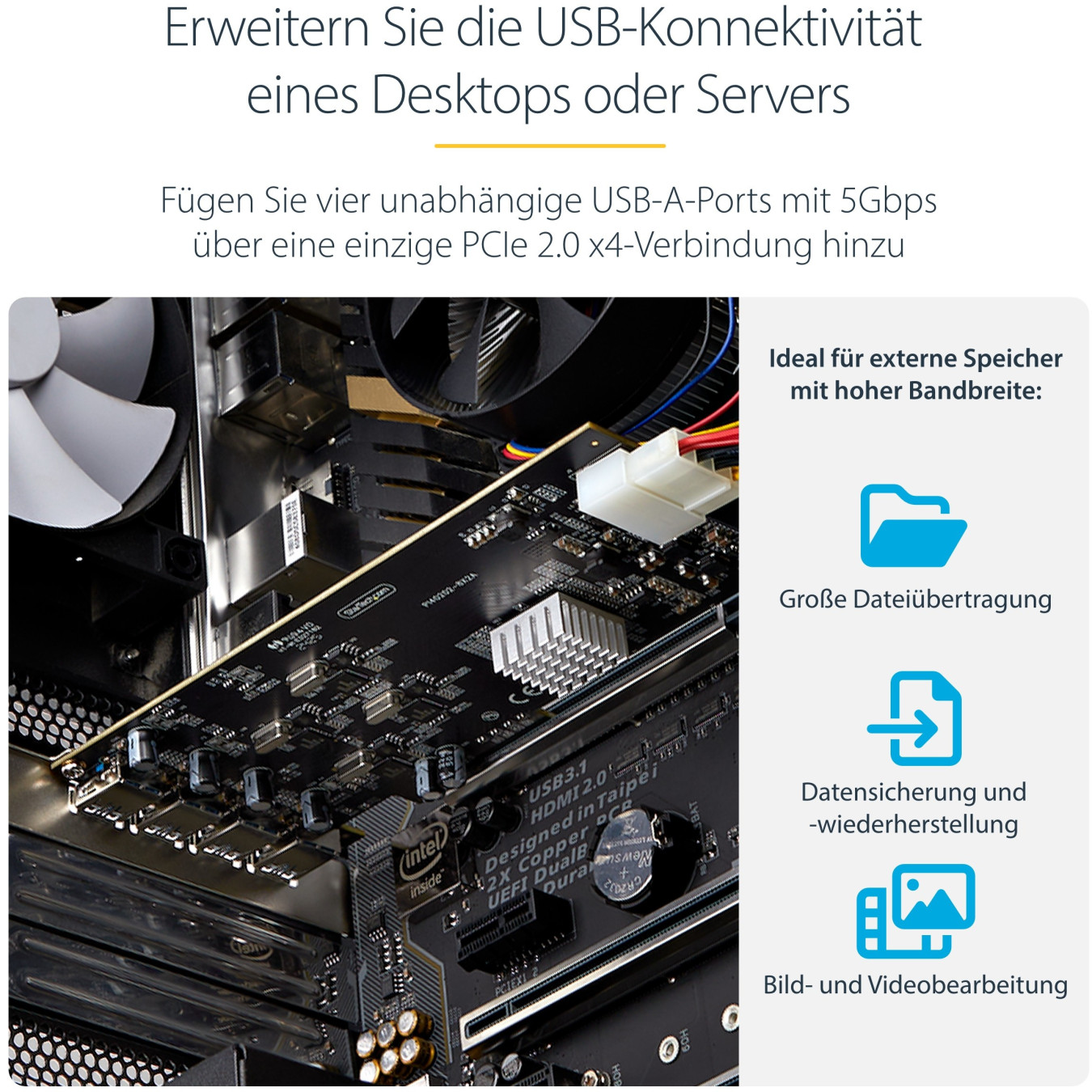 4-PORT USB-A PCIE CARD 5GBPS — Buy in Cyprus with Fast Delivery