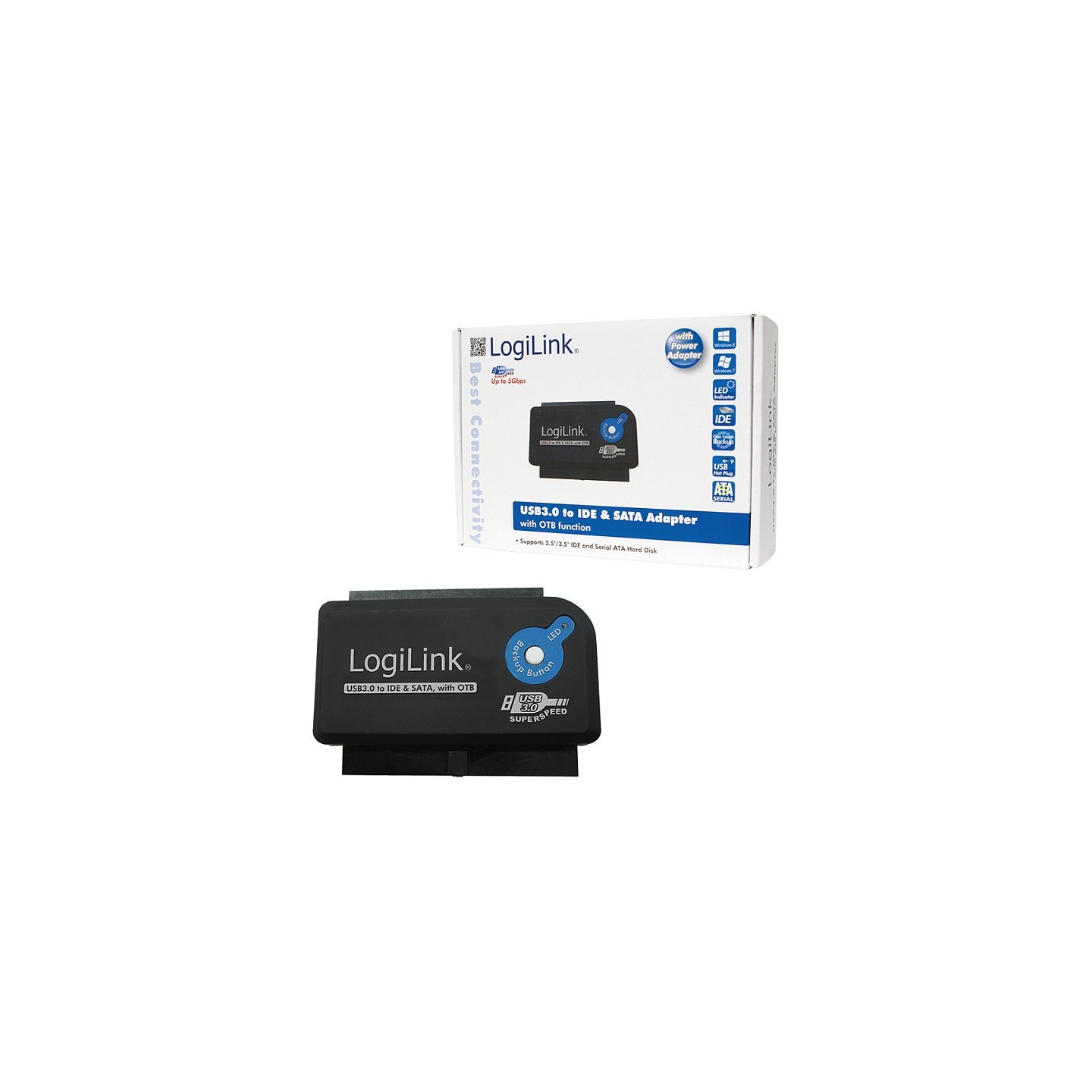 LogiLink AU0028A USB 3.0 to IDE & SATA Adapter - Black (Boxed) — Buy in Cyprus with Fast Delivery