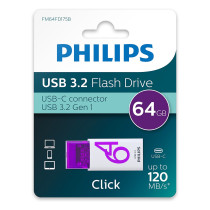 STICK Philips USB 3.2 64GB Click Series Gen 1 USB-C — Buy in Cyprus with Fast Delivery