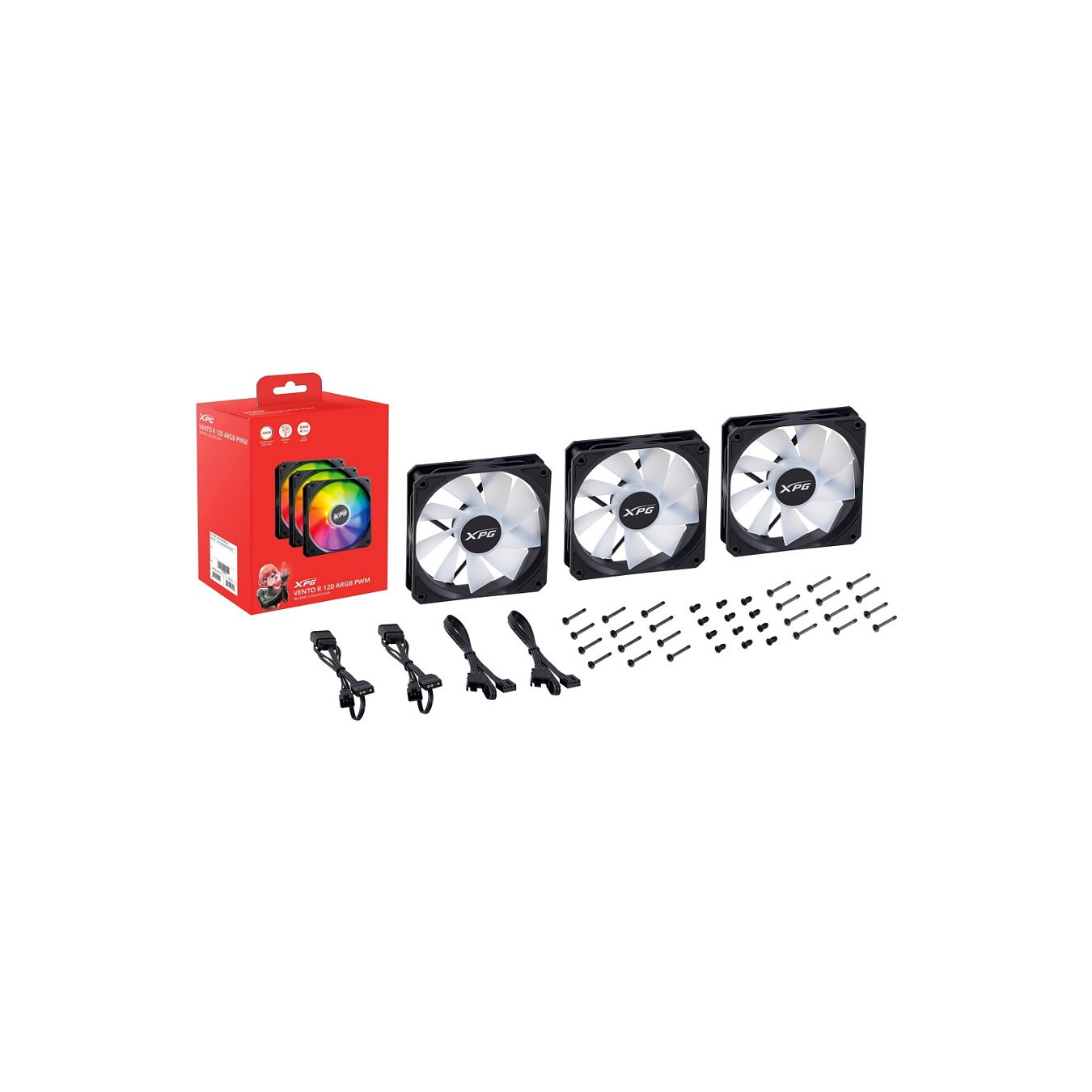 XPG Vento R 120 ARGB PWM 120mm 3er Pack schwarz — Buy in Cyprus with Fast Delivery