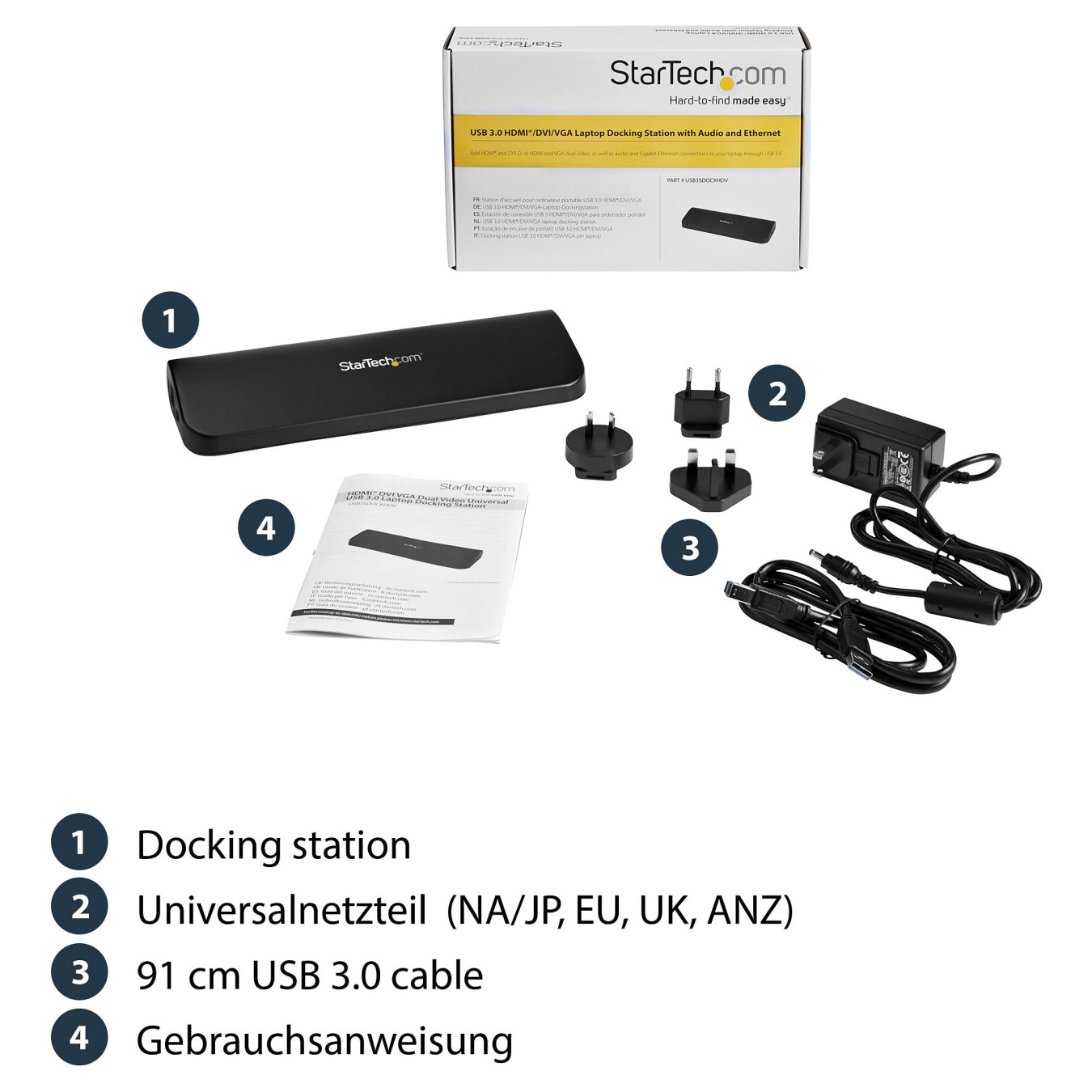 D StarTech DUAL VIDEO USB 3.0 LAPTOP DOCK — Buy in Cyprus with Fast Delivery