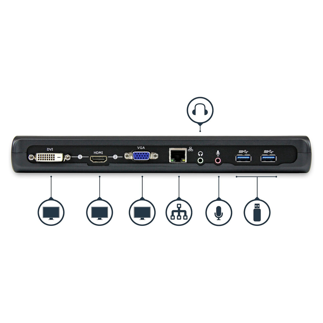 D StarTech DUAL VIDEO USB 3.0 LAPTOP DOCK — Buy in Cyprus with Fast Delivery