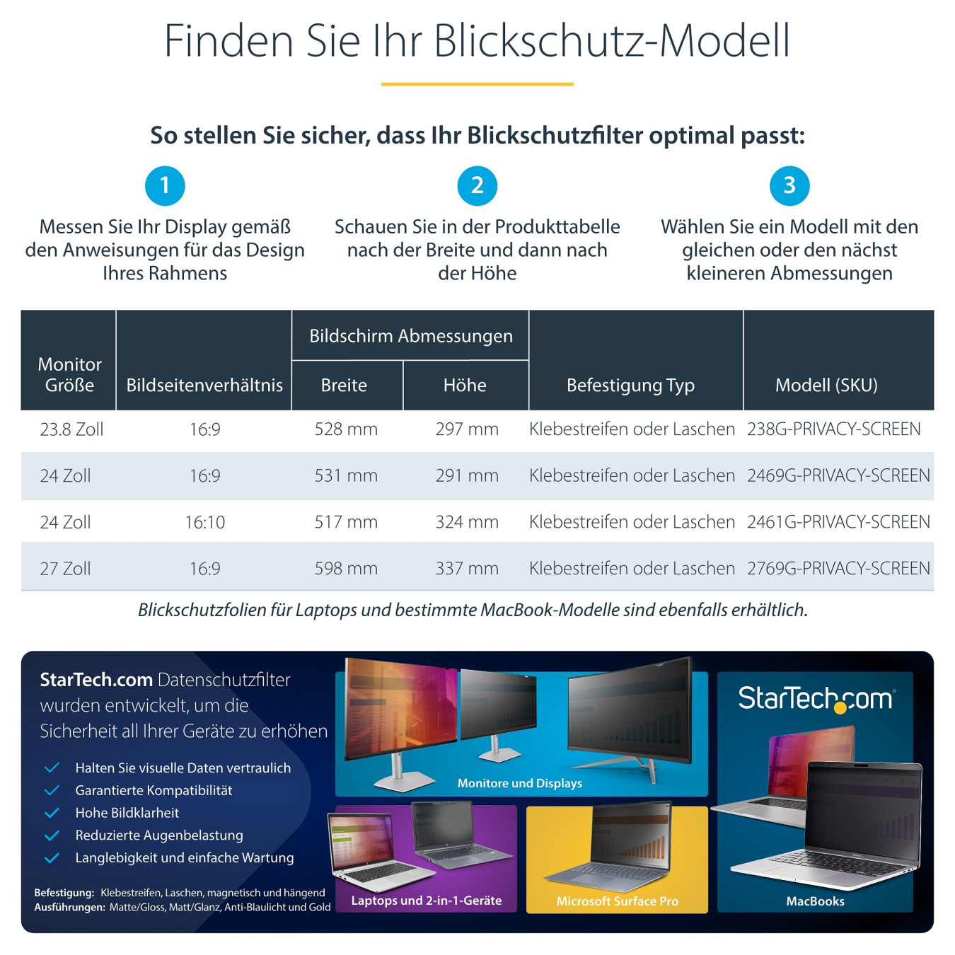 StarTech 23.8-INCH GOLD PRIVACY SCREEN — Buy in Cyprus with Fast Delivery