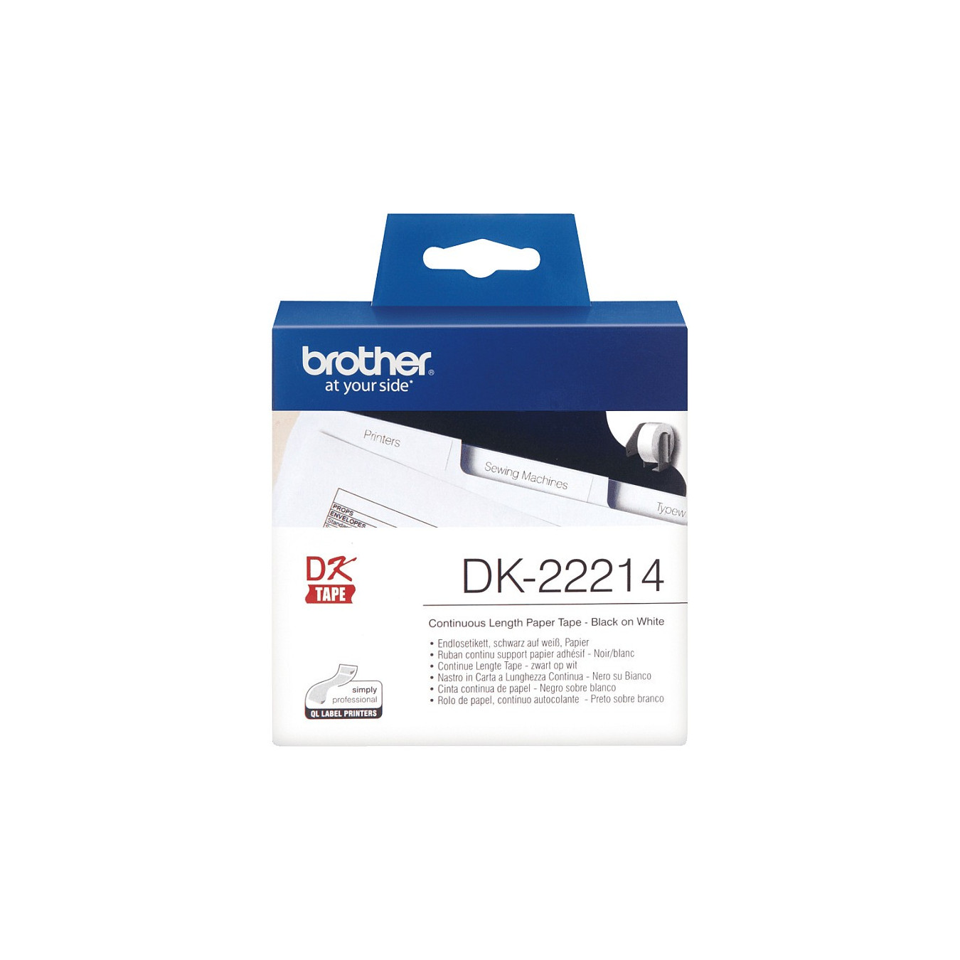 Brother Endlosetiketten (Papier) DK22214 schwarz auf weiss 12mm x 30.48m — Buy in Cyprus with Fast Delivery