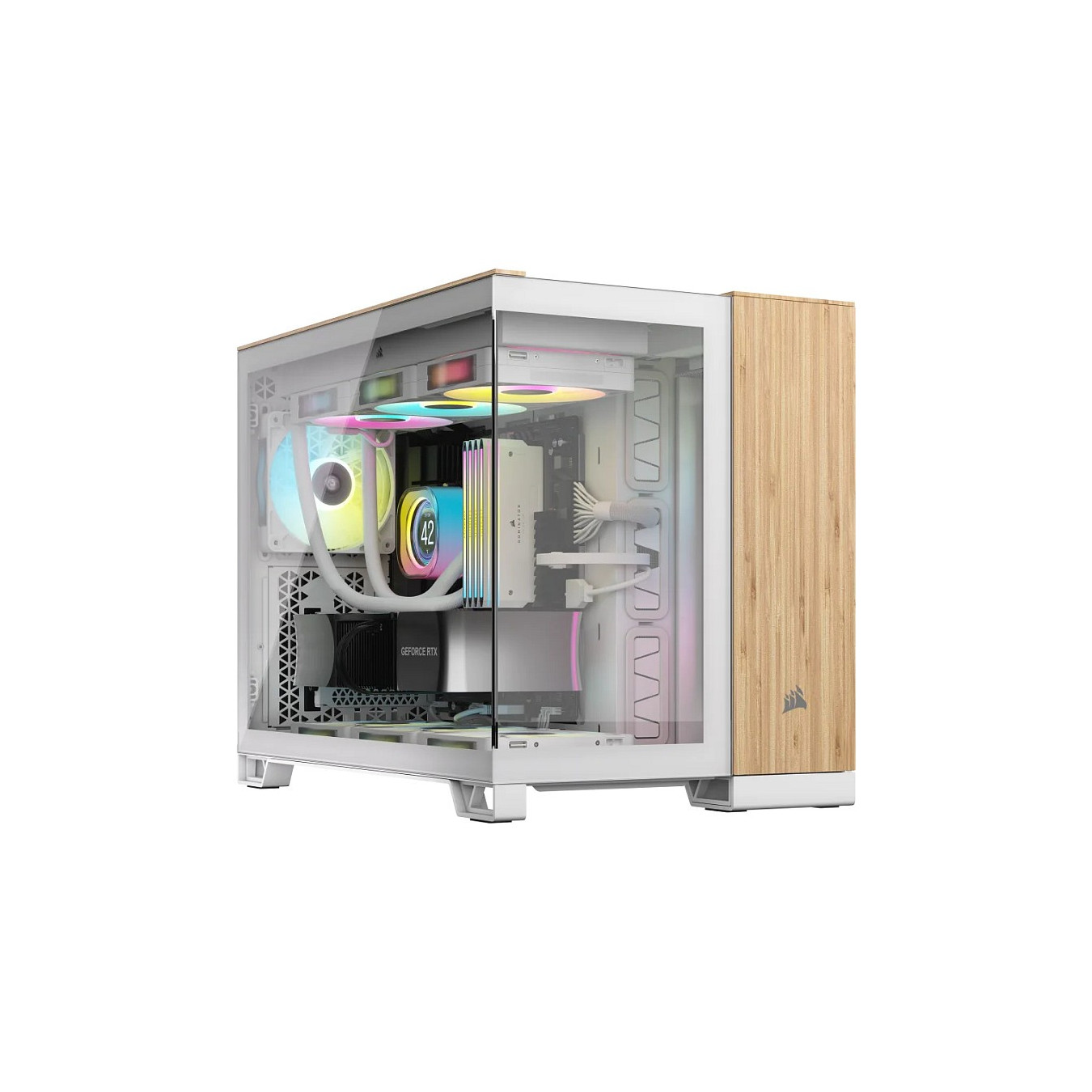 CORSAIR mATX 2500X (Tempered Glass) White Bamboo Wood — Buy in Cyprus with Fast Delivery