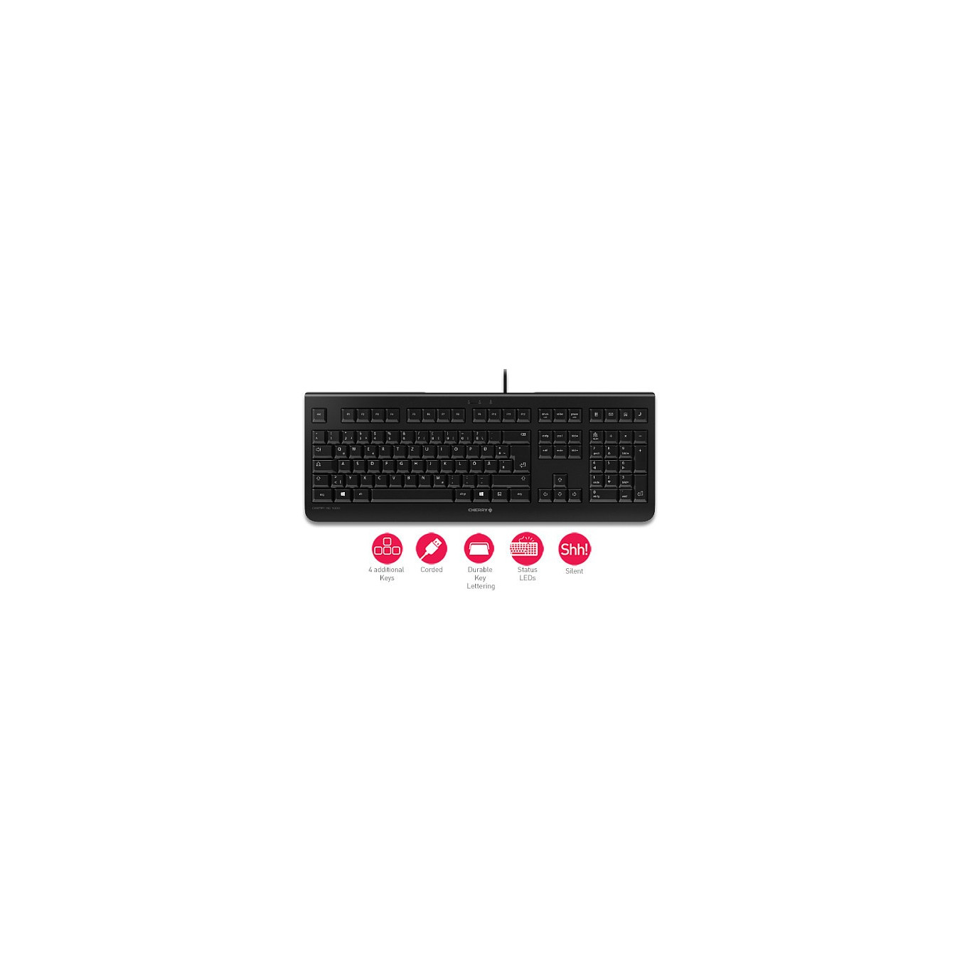 Cherry KC 1000 Black USB ungarisches Layout — Buy in Cyprus with Fast Delivery