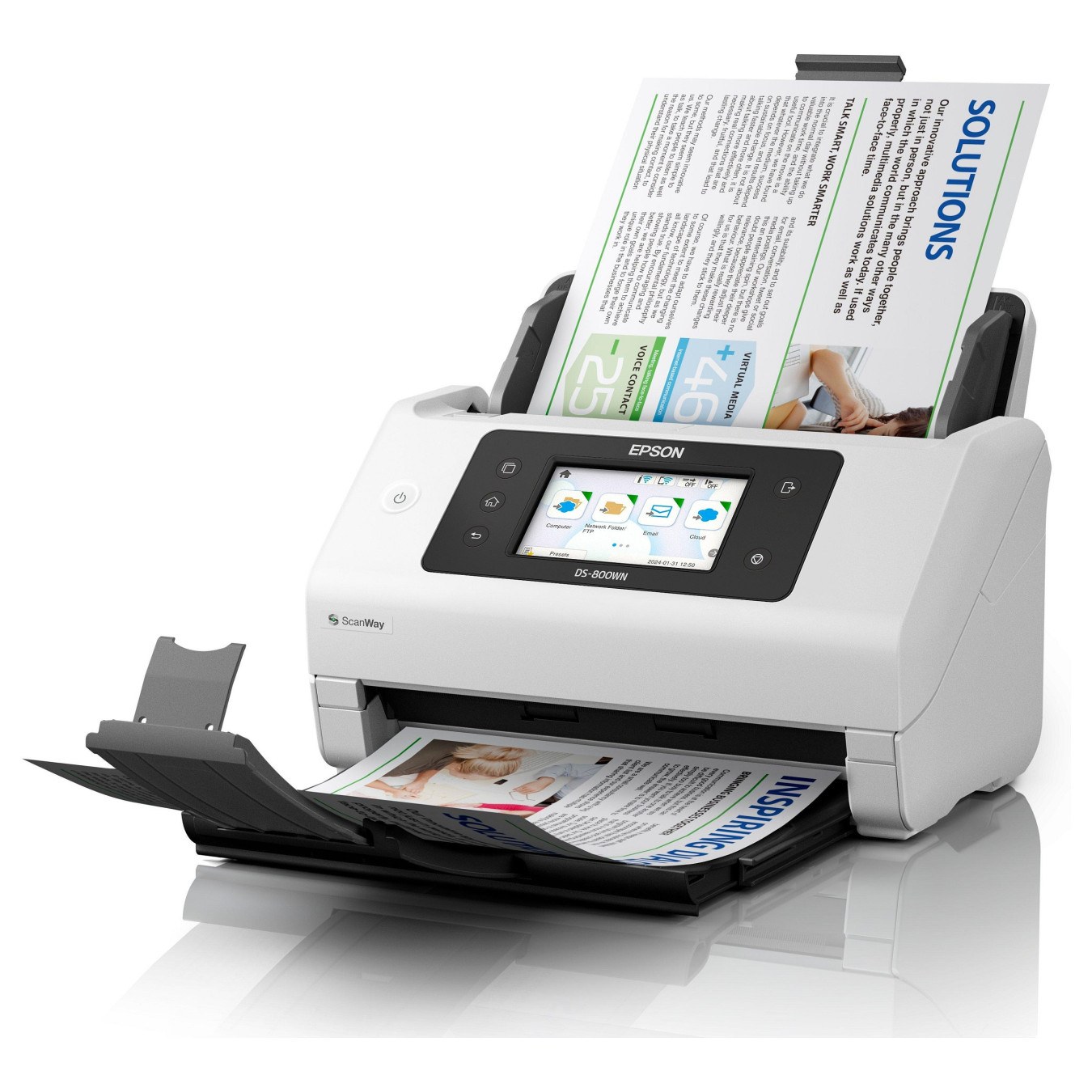 EPSON Scanner A4 network and Wifi autonome compatible with Open Platform 50ppm 100ipm feeder 100 sheets