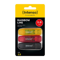 STICK Intenso Rainbow Line 8GB USB Stick 2.0 Multipack x3 bunt — Buy in Cyprus with Fast Delivery
