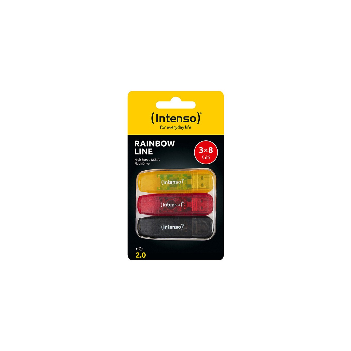 STICK Intenso Rainbow Line 8GB USB Stick 2.0 Multipack x3 bunt — Buy in Cyprus with Fast Delivery