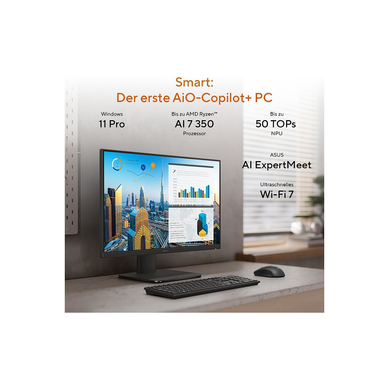 ASUS ExpertCenter P6 24' AI R5-330 16 512 PM640KA-BPC002X W11P — Buy in Cyprus with Fast Delivery
