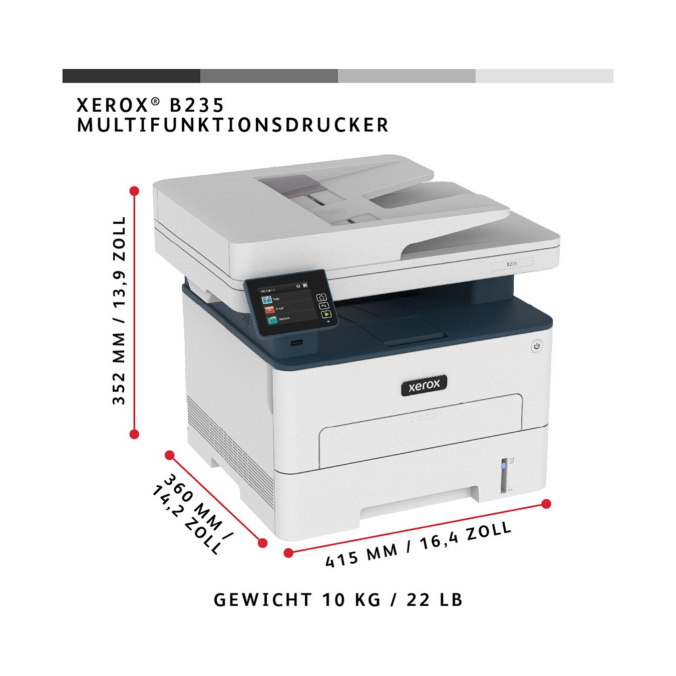 L Xerox B235 S W Laser-Multifunktionsdrucker 4in1 A4 34 S. Min. LAN WiFi Duplex ADF — Buy in Cyprus with Fast Delivery