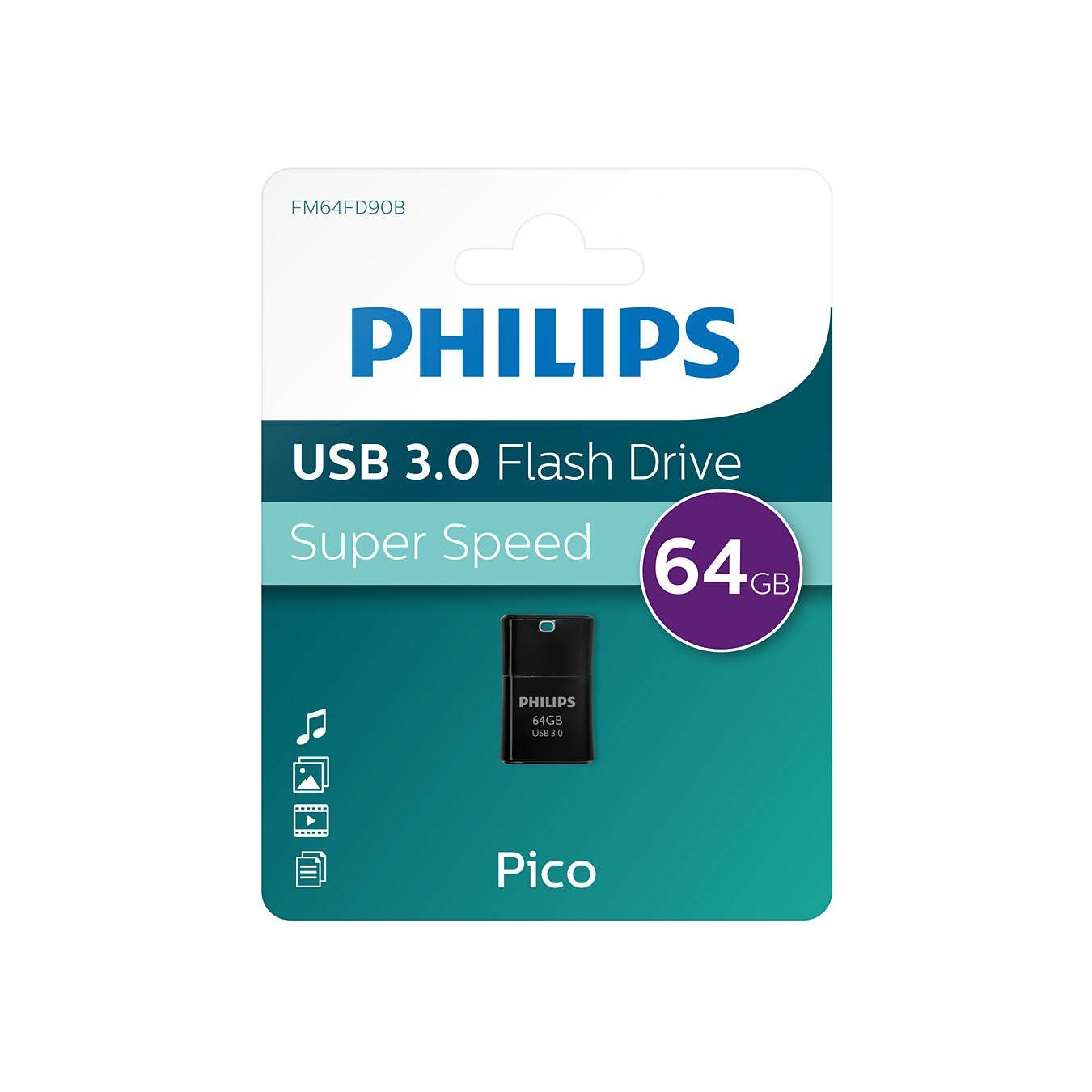 STICK Philips USB 3.0 64GB Pico Edition Midnight Black — Buy in Cyprus with Fast Delivery
