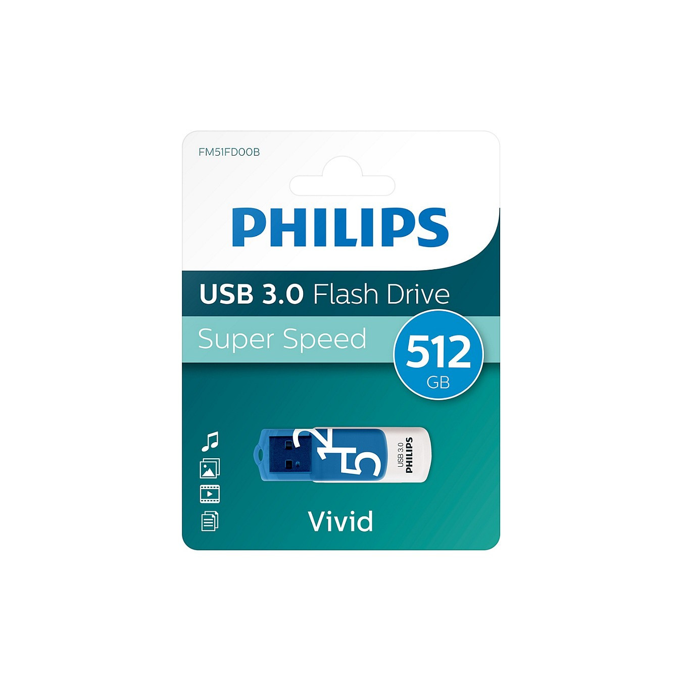 STICK Philips USB 3.0 512GB Vivid Edition Spring Blue — Buy in Cyprus with Fast Delivery