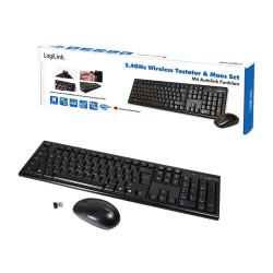 LogiLink ID0104 Wireless Keyboard Mouse Combo QWERTZ Black (Boxed) — Buy in Cyprus with Fast Delivery