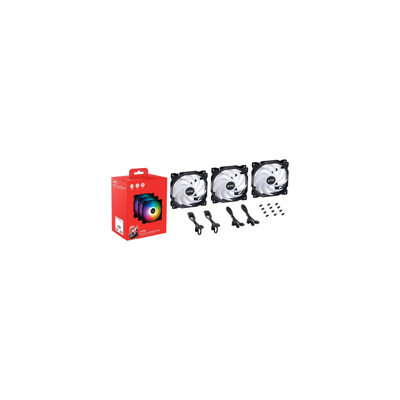 XPG Vento 120 ARGB PWM 120mm schwarz 3er Pack — Buy in Cyprus with Fast Delivery