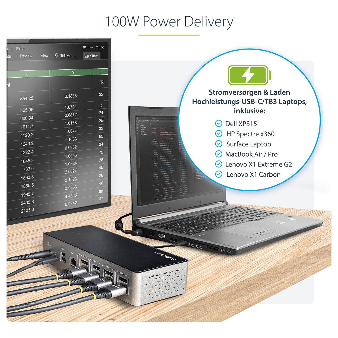 D StarTech QUAD MONITOR USB-C DOCK 4K60 — Buy in Cyprus with Fast Delivery