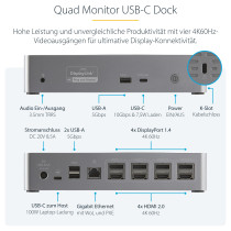 D StarTech QUAD MONITOR USB-C DOCK 4K60 — Buy in Cyprus with Fast Delivery