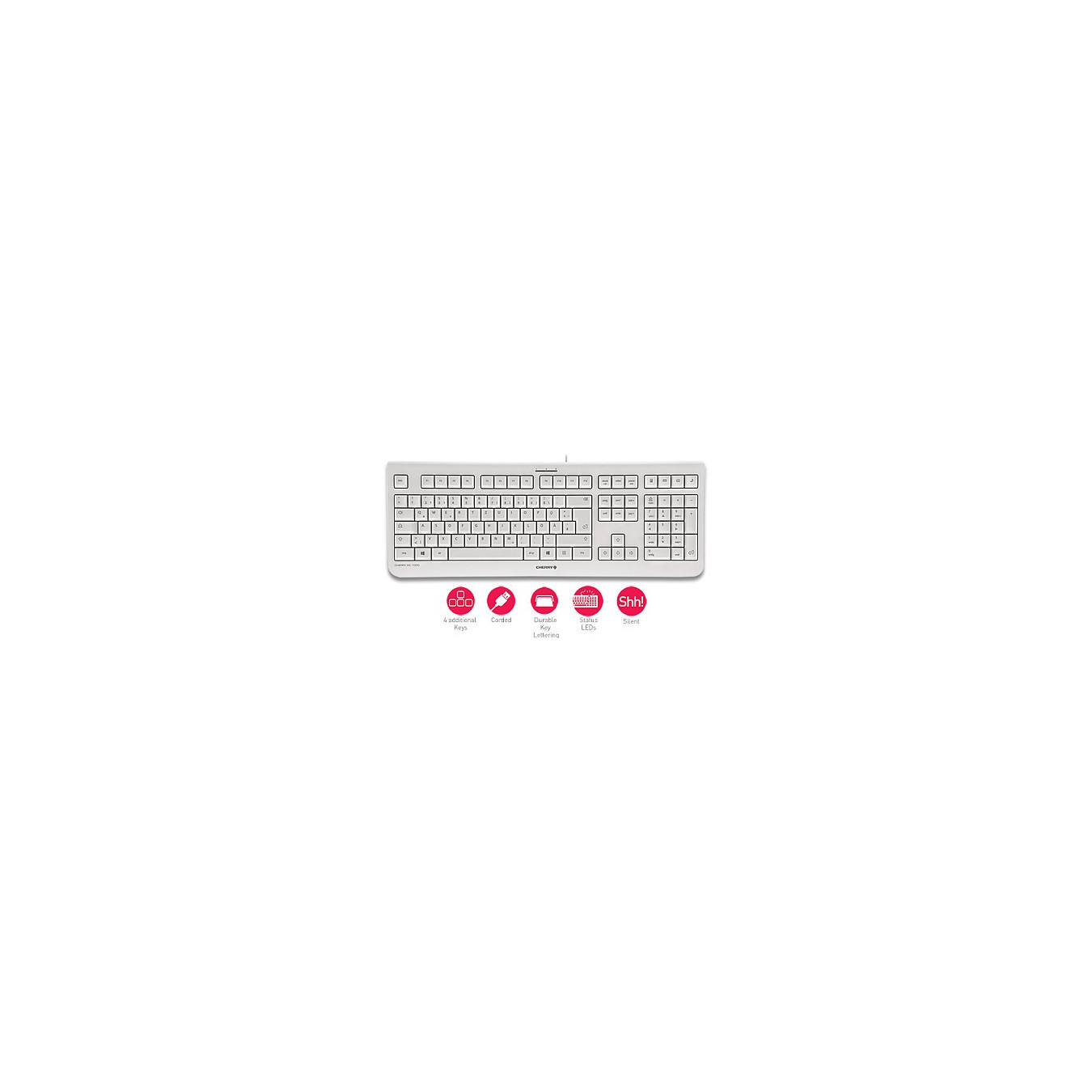 Cherry KC 1000 Corded CH-Layout weiß grau — Buy in Cyprus with Fast Delivery
