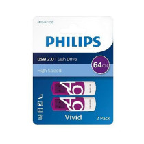 STICK Philips USB 2.0 2-Pack 64GB Vivid Edition Magic Purple — Buy in Cyprus with Fast Delivery