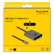 DELOCK USB 10 Gbps USB Type-C Switch 2 auf 1 bidirektional 8K — Buy in Cyprus with Fast Delivery