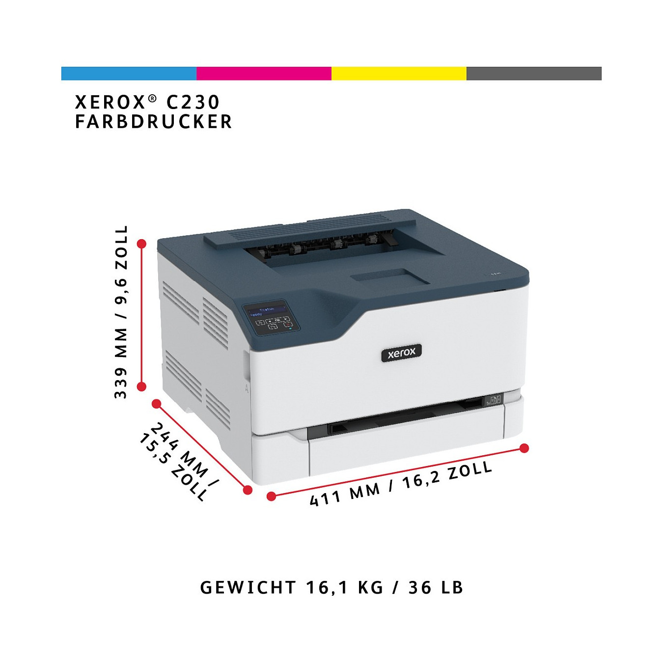 FL Xerox C230 Farblaserdrucker 24S. Min. AirPrint USB LAN WiFi Duplex — Buy in Cyprus with Fast Delivery