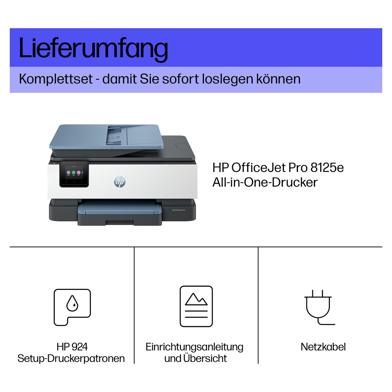 HP OfficeJet Pro 8125e Drucker Scanner Kopierer LAN WLAN Instant Ink — Buy in Cyprus with Fast Delivery
