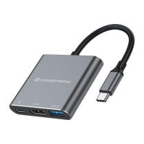 CONCEPTRONIC 3-1 Dock USB-C- to HDMI USB-A 100WPD 25cm gr — Buy in Cyprus with Fast Delivery