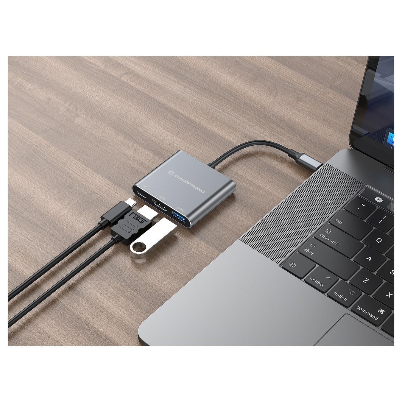 CONCEPTRONIC 3-1 Dock USB-C- to HDMI USB-A 100WPD 25cm gr — Buy in Cyprus with Fast Delivery