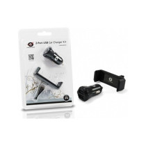 CONCEPTRONIC KFZ-Ladegerät 2-Port 2xUSB-A +Halter 10W sw — Buy in Cyprus with Fast Delivery