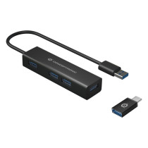 CONCEPTRONIC 4-Port Hub USB-A3.0 -C Adap.- to 4xA3.0 o.Netz. sw — Buy in Cyprus with Fast Delivery