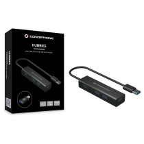 CONCEPTRONIC 4-Port Hub USB-A3.0 -C Adap.- to 4xA3.0 o.Netz. sw — Buy in Cyprus with Fast Delivery
