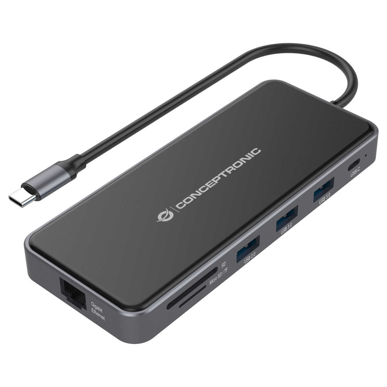 CONCEPTRONIC 12-1 Dock USB-C- to 2xHDMI 3xUSB-A AUX + 25cm gr — Buy in Cyprus with Fast Delivery
