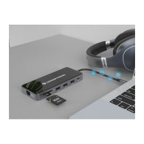 CONCEPTRONIC 12-1 Dock USB-C- to 2xHDMI 3xUSB-A AUX + 25cm gr — Buy in Cyprus with Fast Delivery