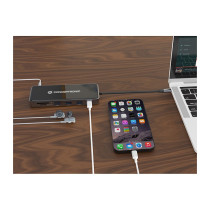 CONCEPTRONIC 12-1 Dock USB-C- to 2xHDMI 3xUSB-A AUX + 25cm gr — Buy in Cyprus with Fast Delivery