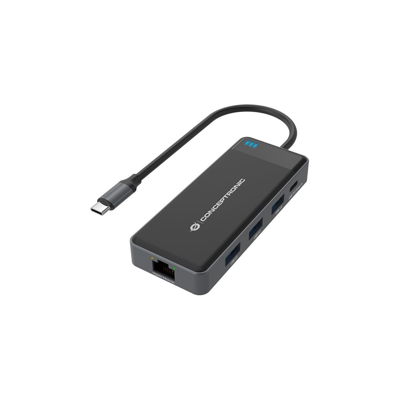 CONCEPTRONIC 7-1 Dock USB-C- to 2xHDMI 3xUSB-A GbE + 25cm gr — Buy in Cyprus with Fast Delivery