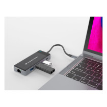 CONCEPTRONIC 7-1 Dock USB-C- to 2xHDMI 3xUSB-A GbE + 25cm gr — Buy in Cyprus with Fast Delivery