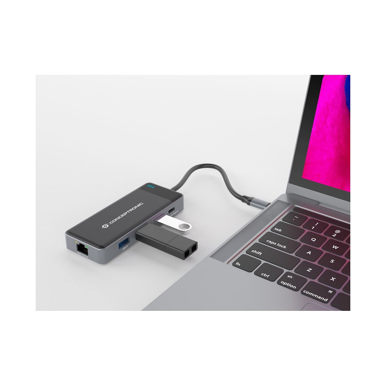 CONCEPTRONIC 7-1 Dock USB-C- to 2xHDMI 3xUSB-A GbE + 25cm gr — Buy in Cyprus with Fast Delivery
