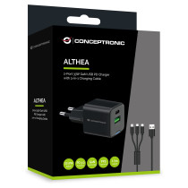 CONCEPTRONIC Ladegerät 2Port GaN 3-in-1 33WPD3.0 PPS sw — Buy in Cyprus with Fast Delivery