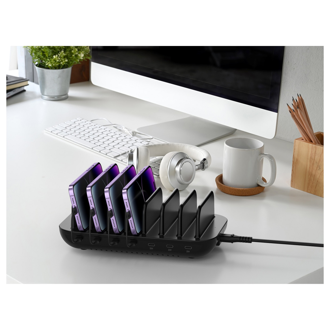 CONCEPTRONIC Ladegerät 7Port 7xUSB-C Multi 160WPD3.0 sw — Buy in Cyprus with Fast Delivery