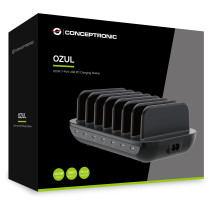 CONCEPTRONIC Ladegerät 7Port 7xUSB-C Multi 160WPD3.0 sw — Buy in Cyprus with Fast Delivery