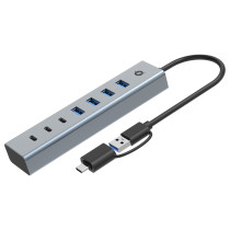 CONCEPTRONIC 7-Port Hub USB-A3.0 -C Adap.- to 4xA3.0+m.Netz. gr — Buy in Cyprus with Fast Delivery
