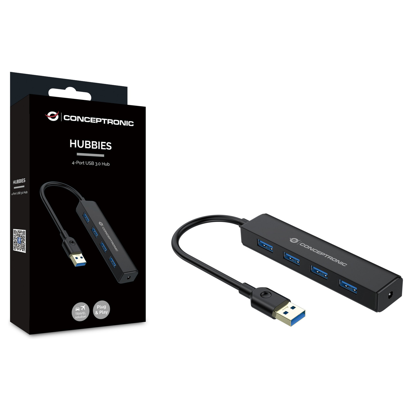 CONCEPTRONIC 4-Port Hub USB-A3.0- to 4xA3.0 o.Netz. sw — Buy in Cyprus with Fast Delivery