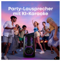 ANKER Soundcore Rave 3S Bluetooth 200W Partybox AI Karaoke IPX4 Beat-synced Lichtshow Auracast inkl. 2 kabellose Mikr...