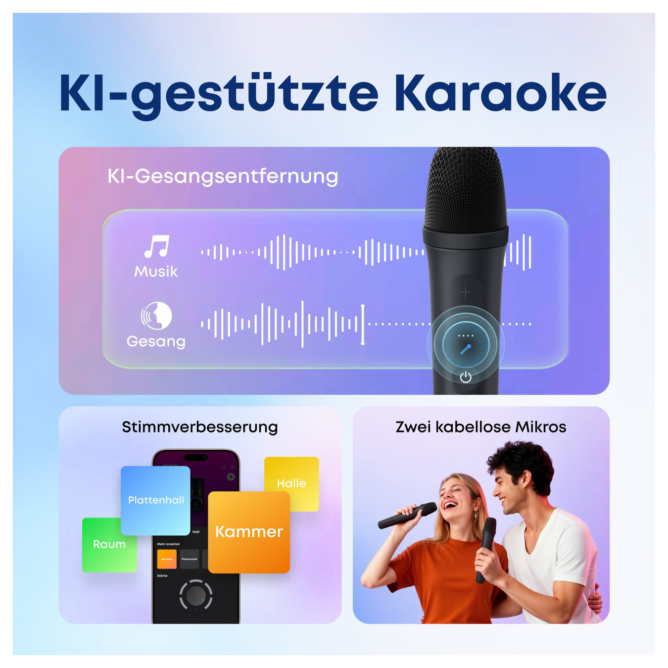 ANKER Soundcore Rave 3S Bluetooth 200W Partybox AI Karaoke IPX4 Beat-synced Lichtshow Auracast inkl. 2 kabellose Mikr...