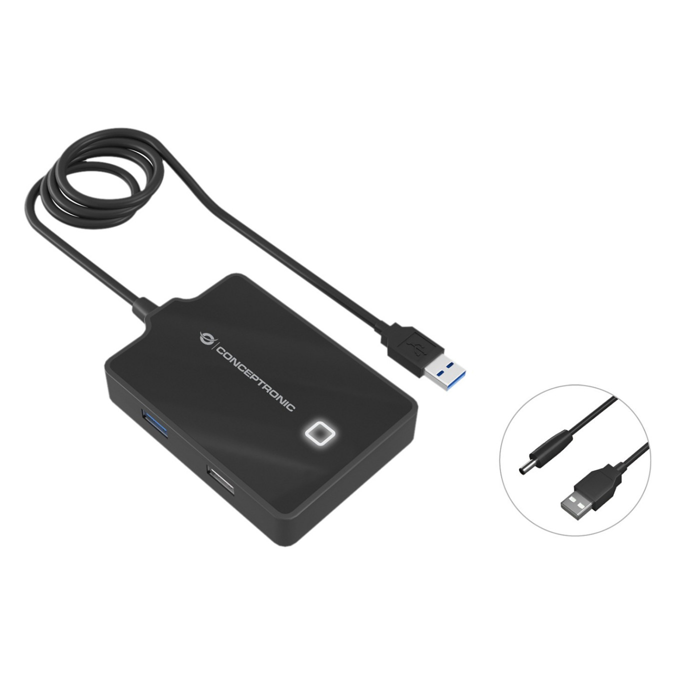 CONCEPTRONIC 4-Port Hub USB-A3.0- to 3xA2.0 A3.0 DC o.Netz. sw — Buy in Cyprus with Fast Delivery