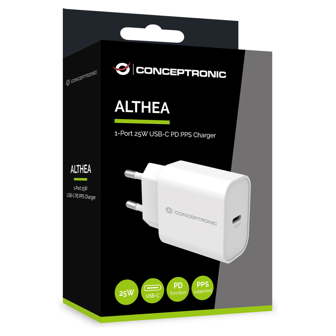 CONCEPTRONIC Ladegerät 1Port USB-C 25WPD3.0 PPS ws — Buy in Cyprus with Fast Delivery