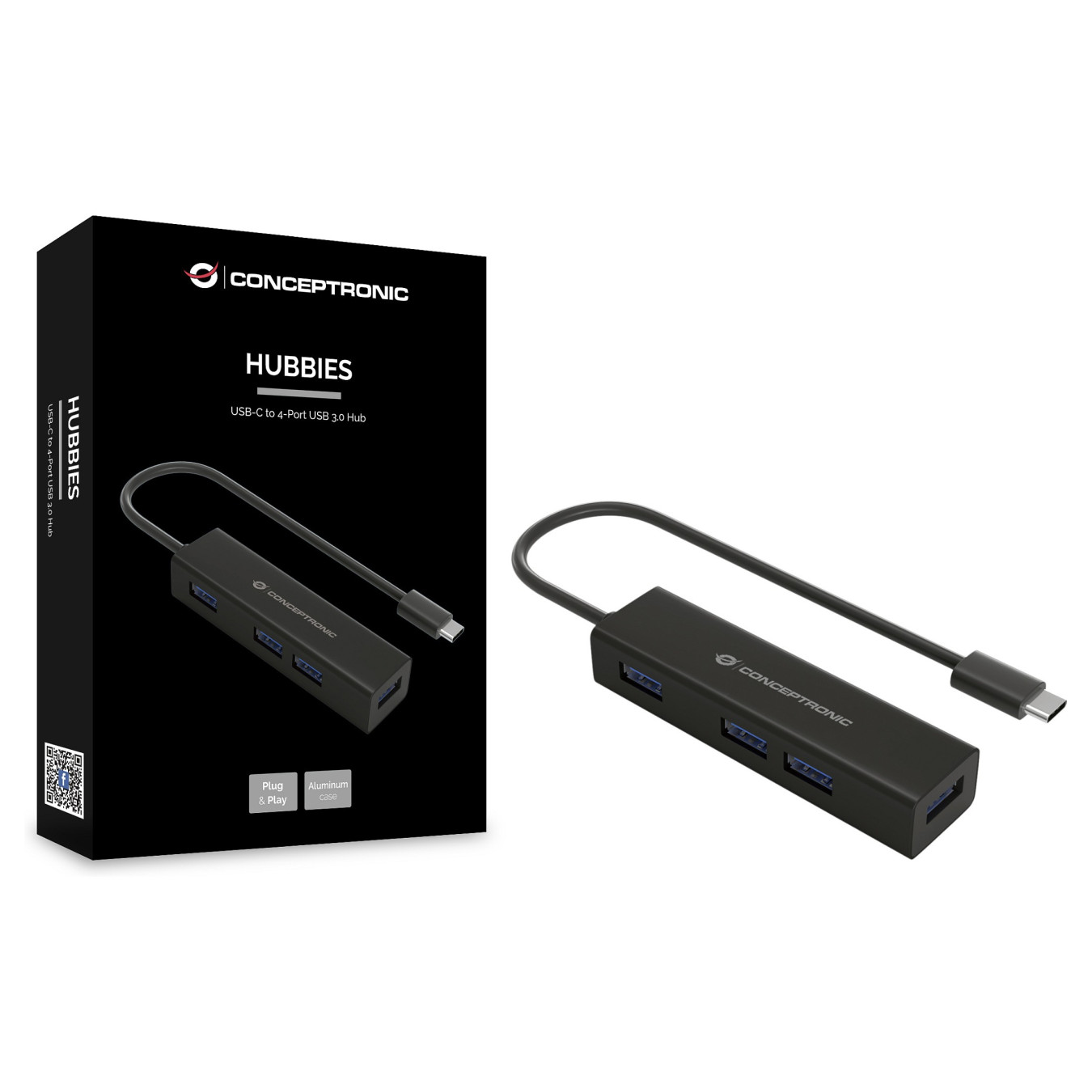 CONCEPTRONIC 4-Port Hub USB-C3.2Gen1- to 4xA3.0 o.Netz. sw — Buy in Cyprus with Fast Delivery