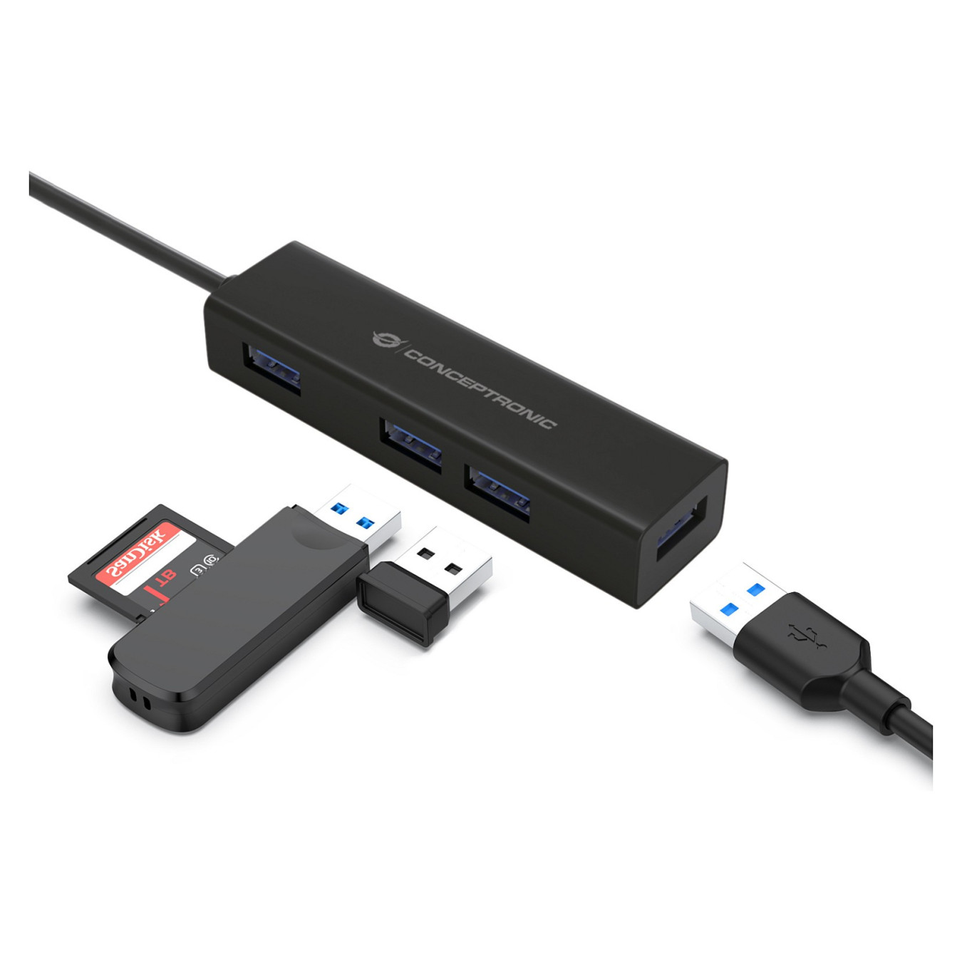 CONCEPTRONIC 4-Port Hub USB-C3.2Gen1- to 4xA3.0 o.Netz. sw — Buy in Cyprus with Fast Delivery